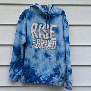 Tie dye hoodie sky blue wavy effect